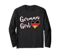 Proud German Girl Germany Flag German Girlfriend Wife Maglia a Manica