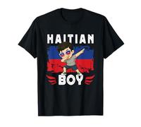 Proud Haitian Boy Dab Pose Haitian Son Guy Haiti Flag Maglietta
