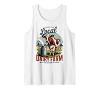 Proud Homesteader - Retro Support Local Dairy Farm Canotta