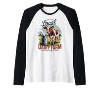 Proud Homesteader - Retro Support Local Dairy Farm Maglia con Maniche Raglan