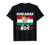 Proud Hungarian Boy Dab Pose Hungarian Son Guy Hungary Flag Maglietta