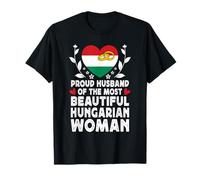 Proud Husband of Beautiful Hungarian Wife Hungary Flag Maglietta