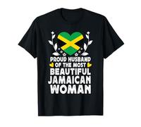 Proud Husband of Beautiful Jamaican Wife Jamaica Flag Maglietta