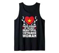 Proud Husband of Beautiful Vietnamese Wife Vietnam Flag Canotta