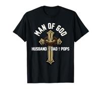 Proud Husband Papà Pops Father's Day Christian Cross Maglietta