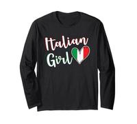 Proud Italian Girl Italy Flag Italian Girlfriend Wife Maglia a Manica