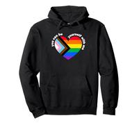 Proud LGBTQ Ally Rainbow Equality Heart Flag Be Yourself Felpa con Cappuccio