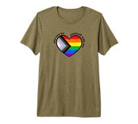 Proud LGBTQ Ally Rainbow Equality Heart Flag Maglietta Premium