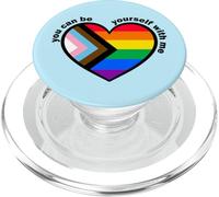 Proud LGBTQ Ally Rainbow Equality Heart Flag PopSockets PopGrip per MagSafe