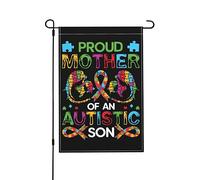 Proud Mother An Autistic Son Bandiera Esterna Con Occhielli Bandiera Da Esterno Stagionale Bandiere Da Giardino Per Prato Balcone Festival 30X45cm