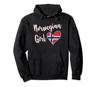 Proud Norwegian Girl Norway Flag Norwegian Girlfriend Wife Felpa con Cappuccio