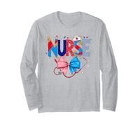 Proud Nurse - Stetoscopio Patriottico con Stelle e Strisce Maglia a Manica