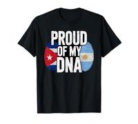 Proud of My Dna Half Argentine Cuban Roots Cuba Maglietta