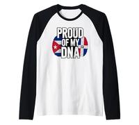 Proud of My Dna Half Cuban Italian Roots Cuba Italy Maglia con Maniche Raglan