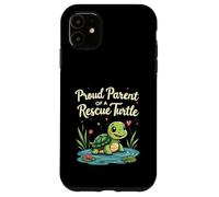 Proud Parent of a Rescue Turtle Cute Animal Lover Custodia per iPhone 11