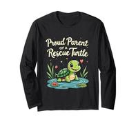 Proud Parent of a Rescue Turtle Cute Animal Lover Maglia a Manica