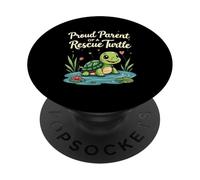 Proud Parent of a Rescue Turtle Cute Animal Lover PopSockets PopGrip Adesivo