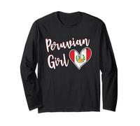 Proud Peruvian Girl Peru Flag Peruvian Girlfriend Wife Maglia a Manica