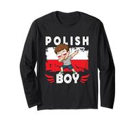 Proud Polish Boy Dab Pose Polish Son Guy Poland Flag Maglia a Manica