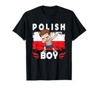 Proud Polish Boy Dab Pose Polish Son Guy Poland Flag Maglietta