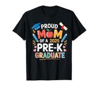 Proud Preschol Mom Apple and Pencil for Pre-K Graduation Maglietta