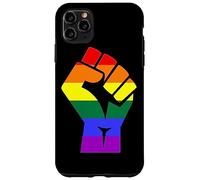 Proud Raised Fist in Rainbow Colors Lesbian Gay Rights Custodia per iPhone 11 Pro Max