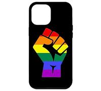 Proud Raised Fist in Rainbow Colors Lesbian Gay Rights Custodia per iPhone 12 Pro Max