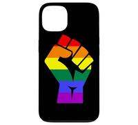 Proud Raised Fist in Rainbow Colors Lesbian Gay Rights Custodia per iPhone 13