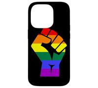 Proud Raised Fist in Rainbow Colors Lesbian Gay Rights Custodia per iPhone 14 Pro