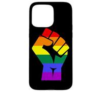 Proud Raised Fist in Rainbow Colors Lesbian Gay Rights Custodia per iPhone 15 Pro Max