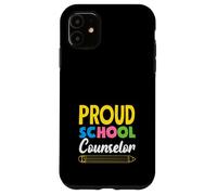 Proud School Counselor Matita Design Custodia per iPhone 11