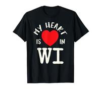 Proud State My Heart Is in Wi Wisconsin Maglietta