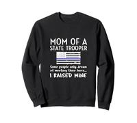 Proud State Trooper Mom Mother Thin Blue Line Bandiera Americana Felpa