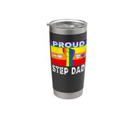Proud Stepdad LGBTQ Rainbow Flag Step Dad LGBT Pride Month Bicchiere termico in acciaio inox doppia parete