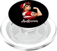 Proud Strong Austrian Girl Woman Girlfriend Austria Flag PopSockets PopGrip per MagSafe