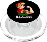 Proud Strong Belarusian Girl Woman Girlfriend Belarus Flag PopSockets PopGrip per MagSafe
