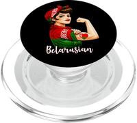 Proud Strong Belarusian Girl Woman Girlfriend Belarus Flag PopSockets PopGrip per MagSafe