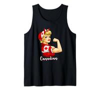Proud Strong Canadian Girl Woman Girlfriend Canada Flag Canotta