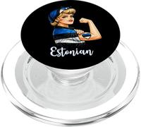 Proud Strong Estonian Girl Woman Girlfriend Estonia Flag PopSockets PopGrip per MagSafe