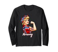 Proud Strong Norwegian Girl Woman Girlfriend Norway Flag Maglia a Manica