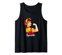 Proud Strong Spanish Girl Woman Girlfriend Spain Flag Canotta