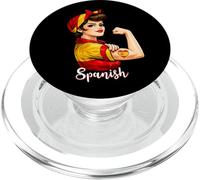 Proud Strong Spanish Girl Woman Girlfriend Spain Flag PopSockets PopGrip per MagSafe