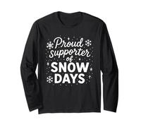 Proud Supporter Snow Days Cozy Winter Vibes Teacher Crew Maglia a Manica