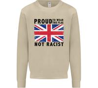 Proud To Abbigliamento Bandiera Non Razzista Union Jack Uomo Felpa Maglione