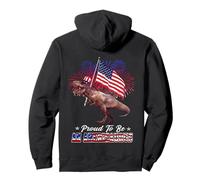 Proud To Be An Amerisaurus T Rex Dinosaur 4th July Patriotic Felpa con Cappuccio