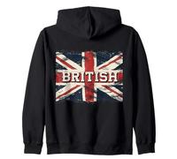 Proud to Be British Grunge Union Jack Bandiera Inglese Ragazzi Uomini Felpa con Cappuccio