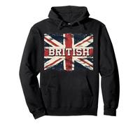 Proud to Be British Grunge Union Jack Bandiera Inglese Ragazzi Uomini Felpa con Cappuccio