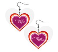 Proud To Be Gay Lesbian Lgbt Pride Orecchini in pelle per le donne Ciondola l'orecchino a goccia Ciondolo a cuore con gancio Regali per ragazza adulta