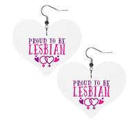 Proud To Be Gay Lesbian Lgbt Pride Orecchini in pelle per le donne Ciondola l'orecchino a goccia Ciondolo a cuore con gancio Regali per ragazza adulta