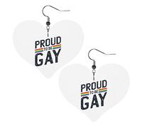 Proud To Be Gay Lgbt Pride Orecchini in pelle per donna Orecchini pendenti con pendente a cuore con gancio Regali per ragazza adulta